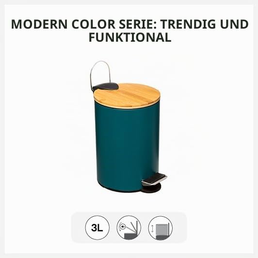Resigilat|5five cos de gunoi Soft Close, 3 L, Modern Color, verde petrol