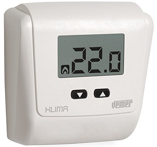 |Resigilat|VEMER VE730800 Termostat digital LCD pentru încălzire, termostat de cameră pentru montare pe perete, alimentare 230 V, alb