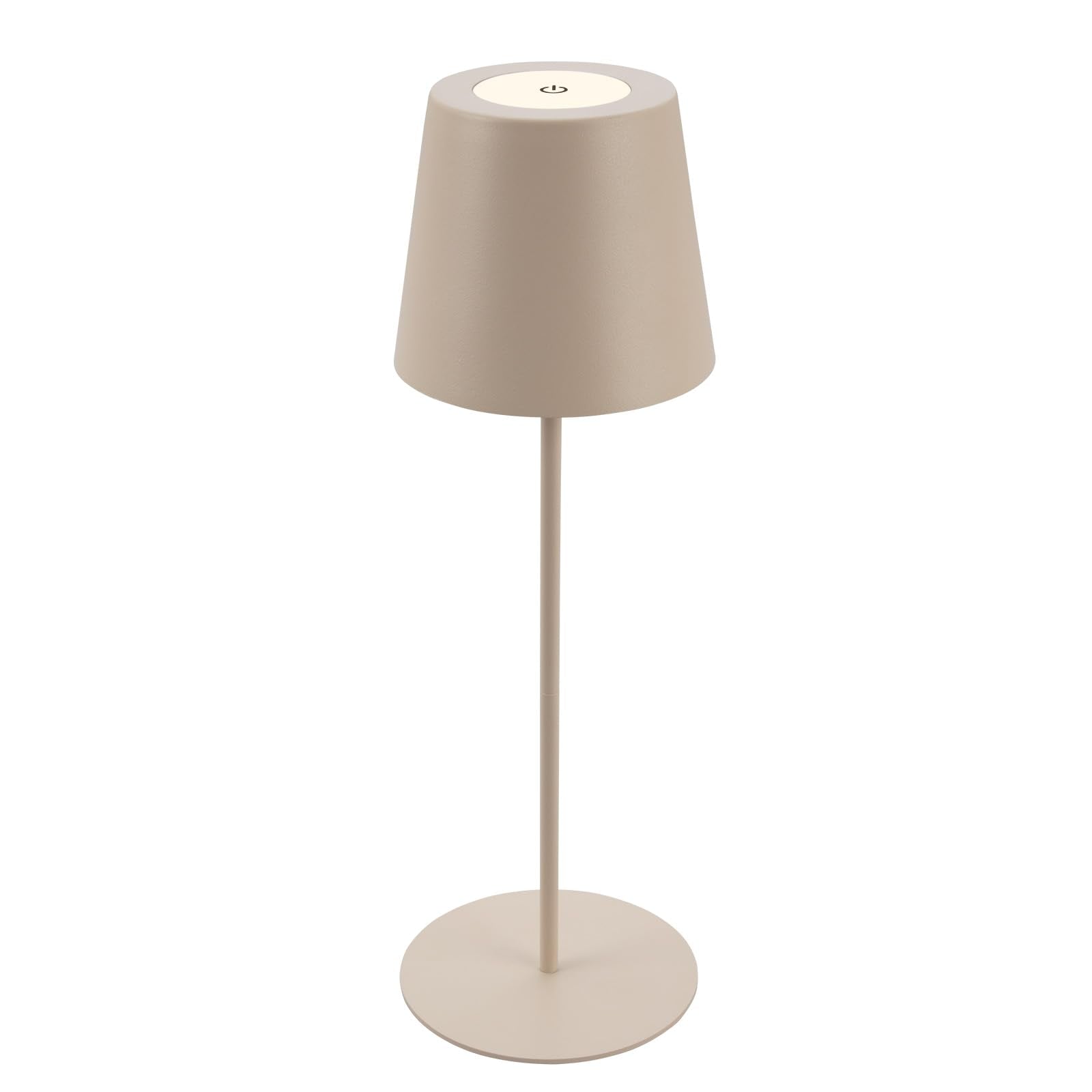 Resigilat|BRILONER lampa de masa LED fara fir cu Touch, dimmabila, inaltime reglabila, reincarcabila, pentru noptiera, camping si exterior, bej
