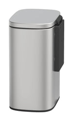 Resigilat|Cos de gunoi suspendat WENKO Sare, 5 L, inox anti-amprente, capac cu inchidere silentioasa, montare fara gaurire, 21,5 x 29,5 x 19 cm
