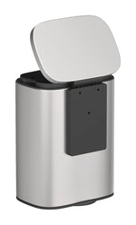 Resigilat|Cos de gunoi suspendat WENKO Sare, 5 L, inox anti-amprente, capac cu inchidere silentioasa, montare fara gaurire, 21,5 x 29,5 x 19 cm