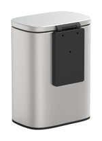 Resigilat|Cos de gunoi suspendat WENKO Sare, 5 L, inox anti-amprente, capac cu inchidere silentioasa, montare fara gaurire, 21,5 x 29,5 x 19 cm