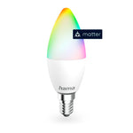 Resigilat|Hama bec inteligent E14, 4,9W, RGB si alb, forma lumanare, dimmabil, WiFi, compatibil Matter, Alexa, Google Assistant si Apple Home
