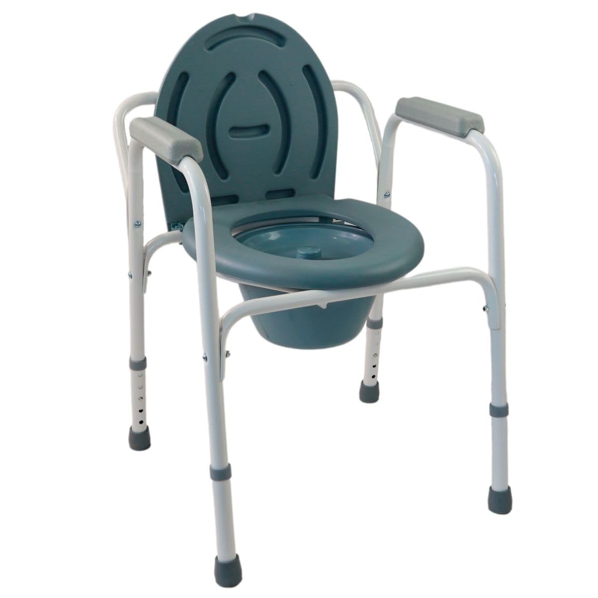 Mobiclinic®, Sedia con WC, Arroyo, Coperchio, Secchio Estraibile, Regolabile in 5 Altezze, Piedini Antiscivolo, Braccioli, Supporta Fino a 100 kg, Acciaio