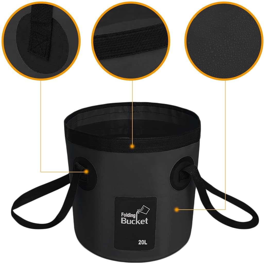 Resigilat|Huamirra galeata pliabila 20 L, multifunctie, portabila, pentru camping, pescuit si activitati outdoor, neagra