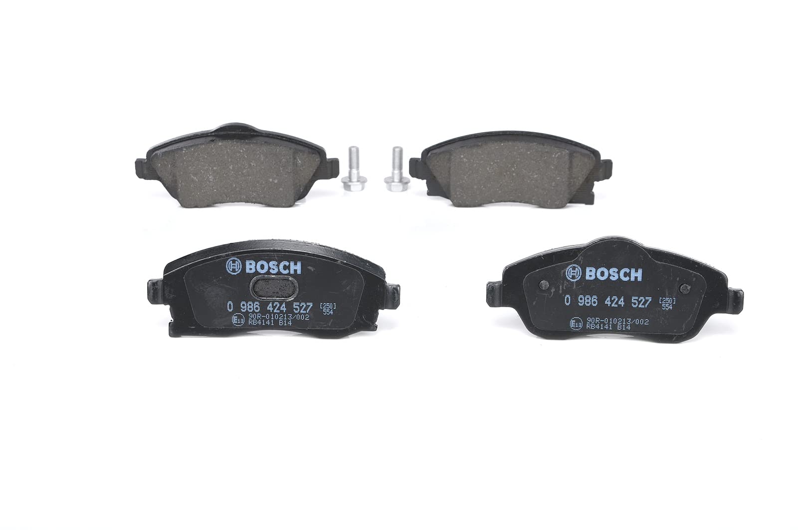 Bosch BP281 - Brake Pads Car Front Axle - Bosch Quality - Reduced Noise and Dust - ECE-R90 Certified - Copper-Free - 1 Set of 4 Pads - With Accessories