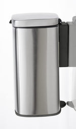 Resigilat|Cos de gunoi suspendat WENKO Sare, 5 L, inox anti-amprente, capac cu inchidere silentioasa, montare fara gaurire, 21,5 x 29,5 x 19 cm