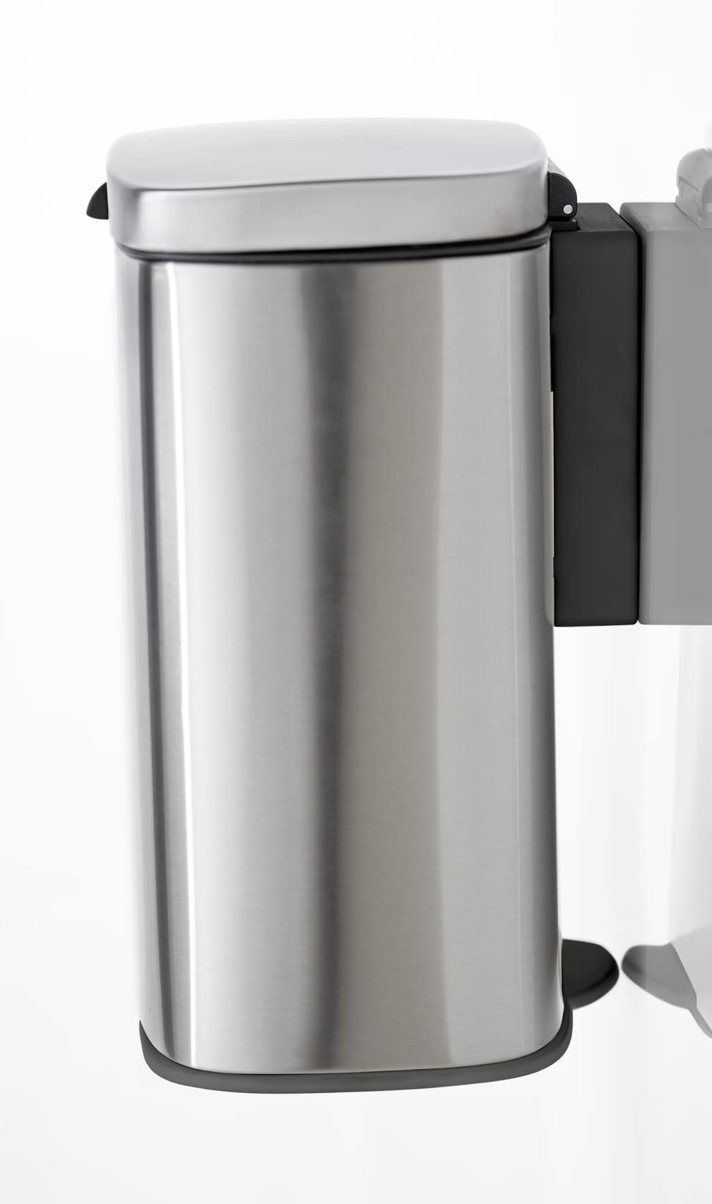 Resigilat|Cos de gunoi suspendat WENKO Sare, 5 L, inox anti-amprente, capac cu inchidere silentioasa, montare fara gaurire, 21,5 x 29,5 x 19 cm