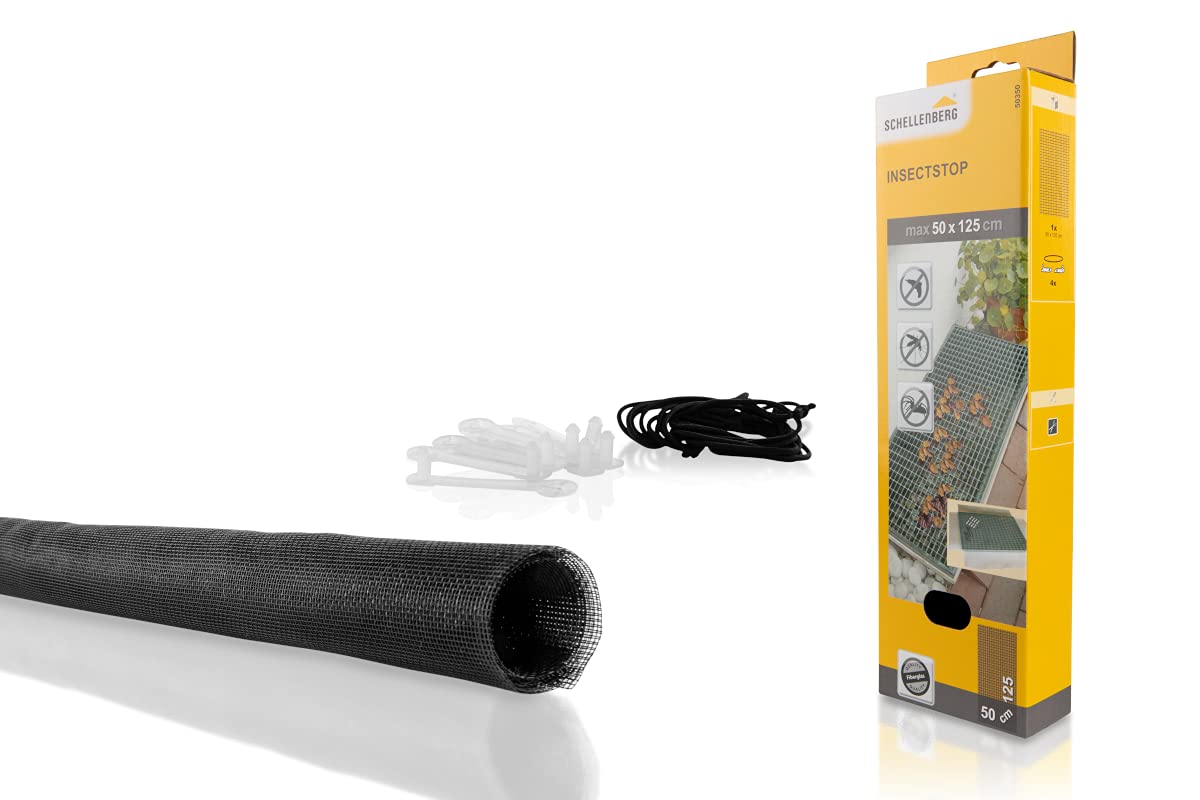 |Resigilat| Schellenberg 50350 plasă anti-țânțari pentru luminatoare, 50 x 125 cm, fibră de sticlă, accesorii de fixare incluse