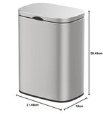 Resigilat|Cos de gunoi suspendat WENKO Sare, 5 L, inox anti-amprente, capac cu inchidere silentioasa, montare fara gaurire, 21,5 x 29,5 x 19 cm