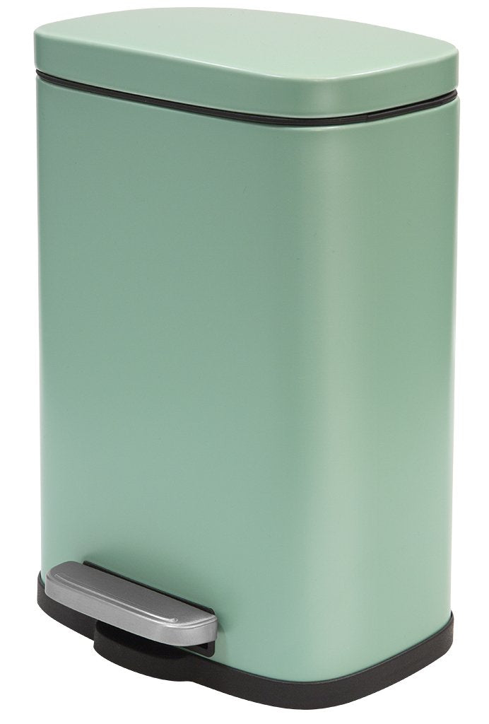 Resigilat|Spirella AKIRA cos de gunoi pentru baie, din inox, inchidere silentioasa, verde mat, 5 L