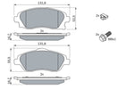 Bosch BP281 - Brake Pads Car Front Axle - Bosch Quality - Reduced Noise and Dust - ECE-R90 Certified - Copper-Free - 1 Set of 4 Pads - With Accessories