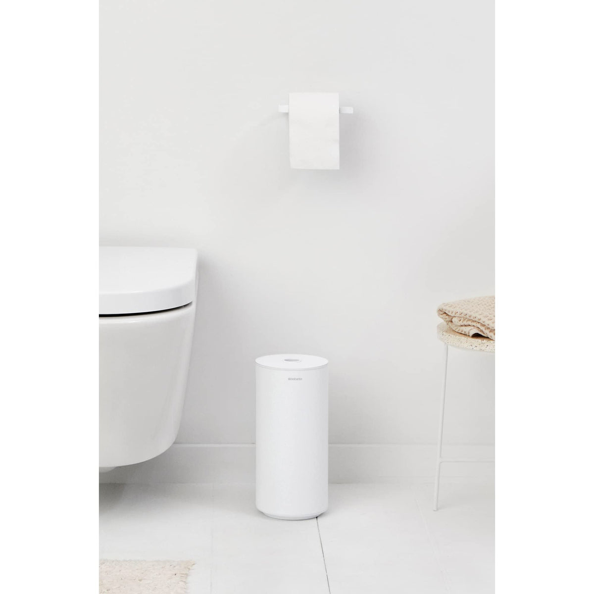 Resigilat|Brabantia MindSet suport hartie igienica, pentru 2 role de rezerva, Smart Lift, rezistent la coroziune, alb, 30 x 15,1 x 13,7 cm