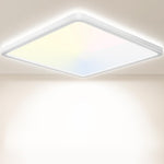 Resigilat|Seruno X lampa LED de tavan 24W, 3200lm, 3000K/4000K/6000K, IP54, ultra-subtire, patrata, Ø29cm, pentru baie si interior