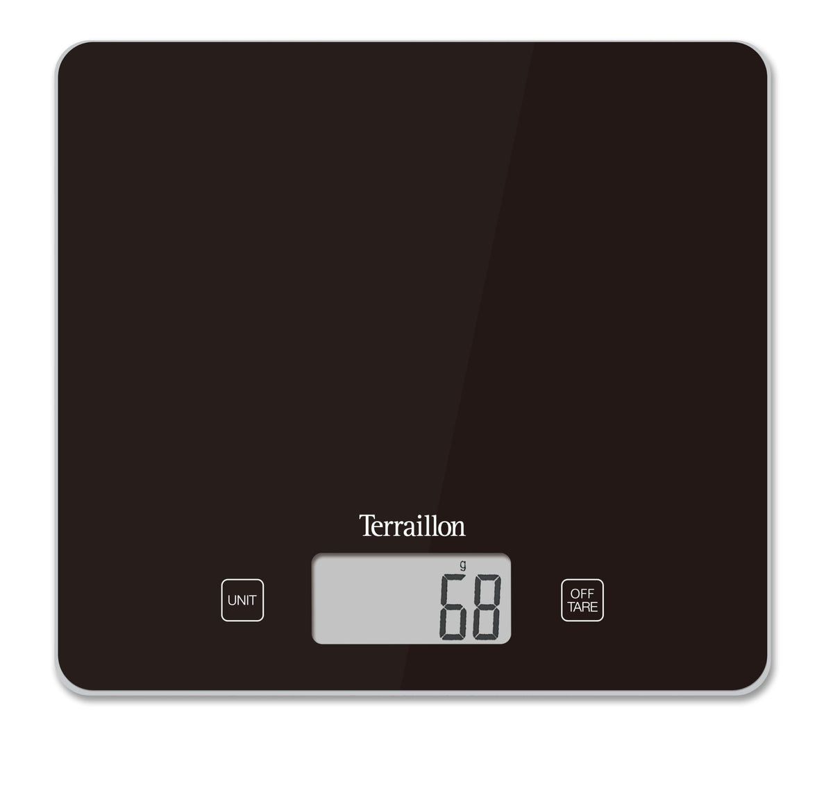 Resigilat|TERRAILLON T1040 Classic Black, cantar electronic de bucatarie, platan din sticla, 5 kg, precizie 1 g, functie TARE, negru