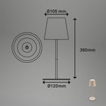 Resigilat|BRILONER lampa de masa LED fara fir cu Touch, dimmabila, inaltime reglabila, reincarcabila, pentru noptiera, camping si exterior, bej