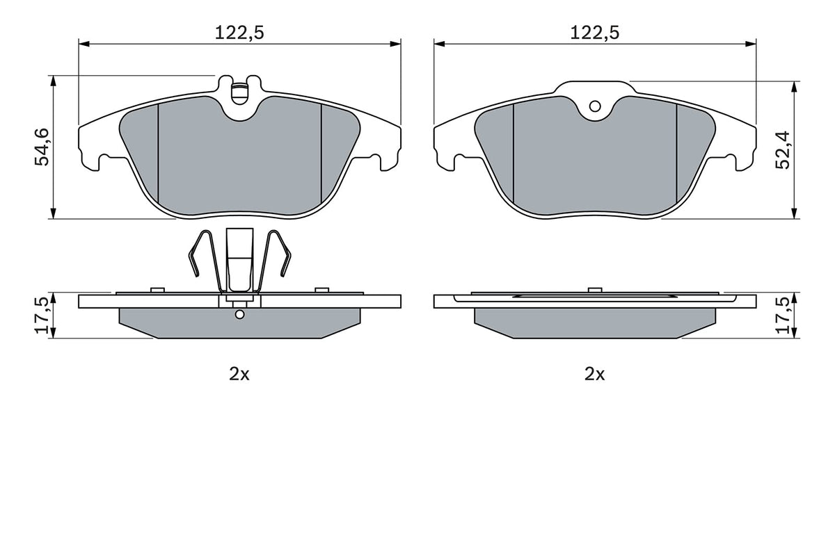Bosch - BP1073 - Placute de frana spate (set 4 bucati)