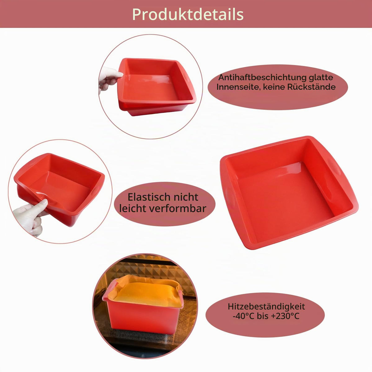 Resigilat|BMZXCH set 2 forme de copt din silicon, forma de chec, 20 cm