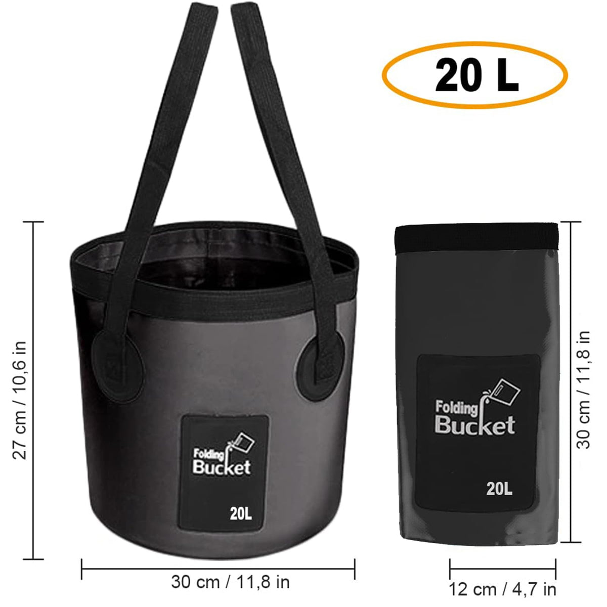Resigilat|Huamirra galeata pliabila 20 L, multifunctie, portabila, pentru camping, pescuit si activitati outdoor, neagra