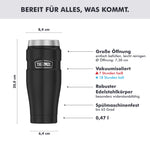 Resigilat|THERMOS STAINLESS KING cana termos din inox, 0,47 L, mentine bauturile calde pana la 7 h, negru mat