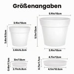 Resigilat|KINGLAKE Ghivece 10 cm cu Farfurioare - Set 8 Bucati, Ghivece Plastic pentru Plante, Cactusi si Ierburi, Multicolor