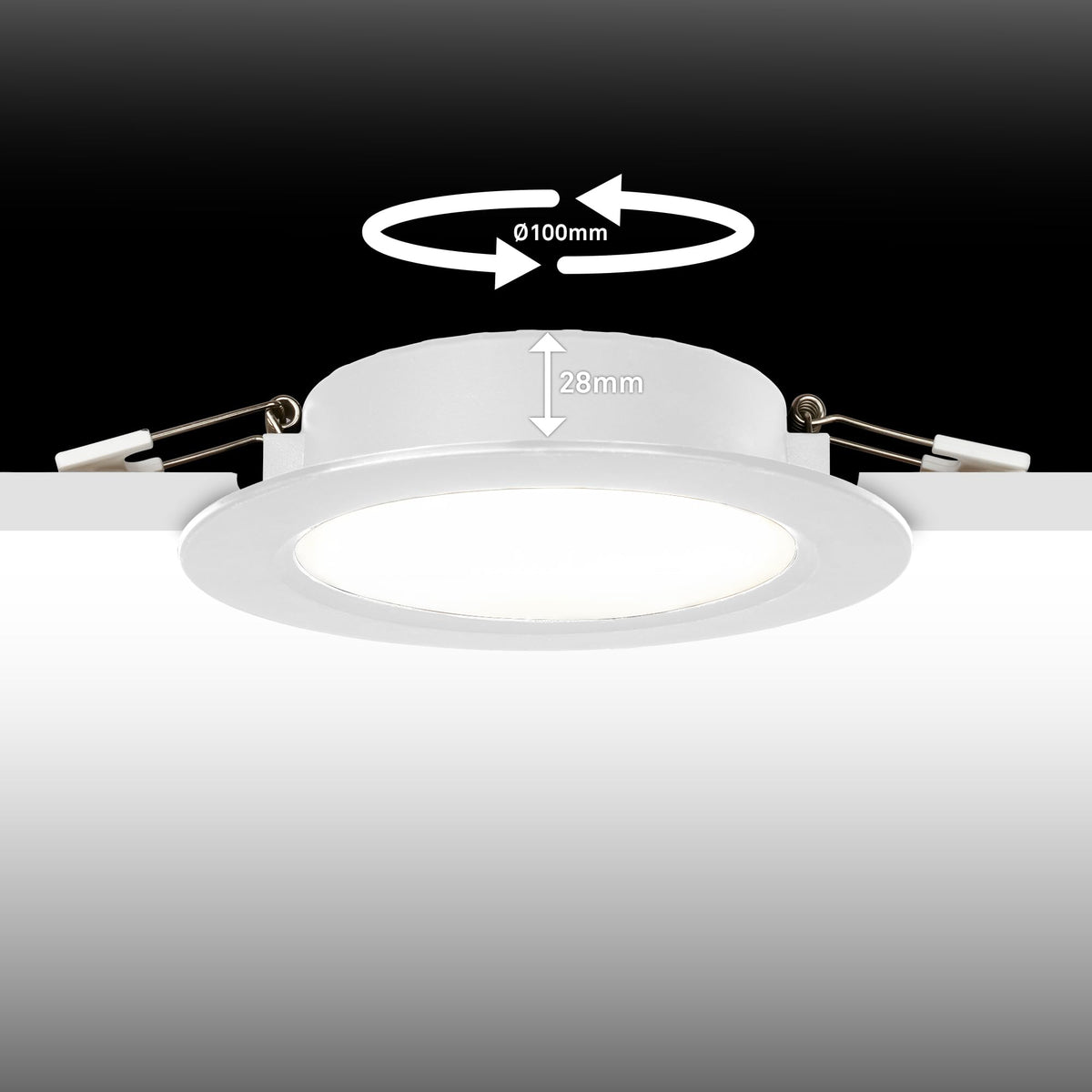 Resigilat|BRILONER set 3 spoturi LED incastrabile 230V, 6W, 660 lm fiecare, lumina alb neutru, Ø30 mm, 120 x 28 mm, albe