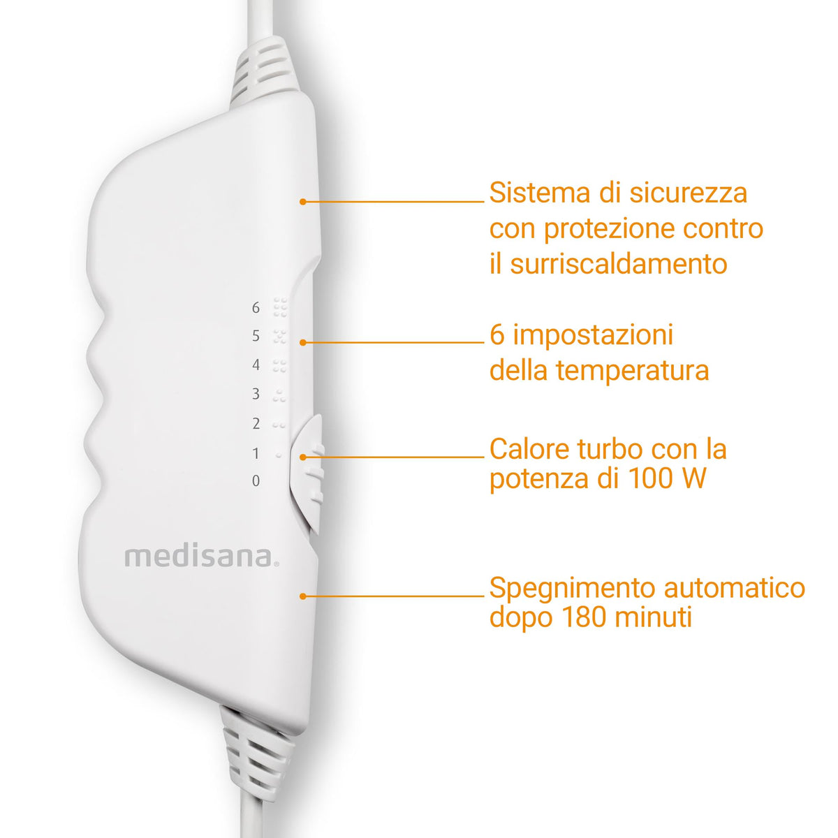 |Resigilat| medisana HU 662 pătură electrică 150 x 80 cm, 6 trepte temperatură, oprire automată, protecție supraîncălzire, lavabilă