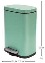 Resigilat|Spirella AKIRA cos de gunoi pentru baie, din inox, inchidere silentioasa, verde mat, 5 L