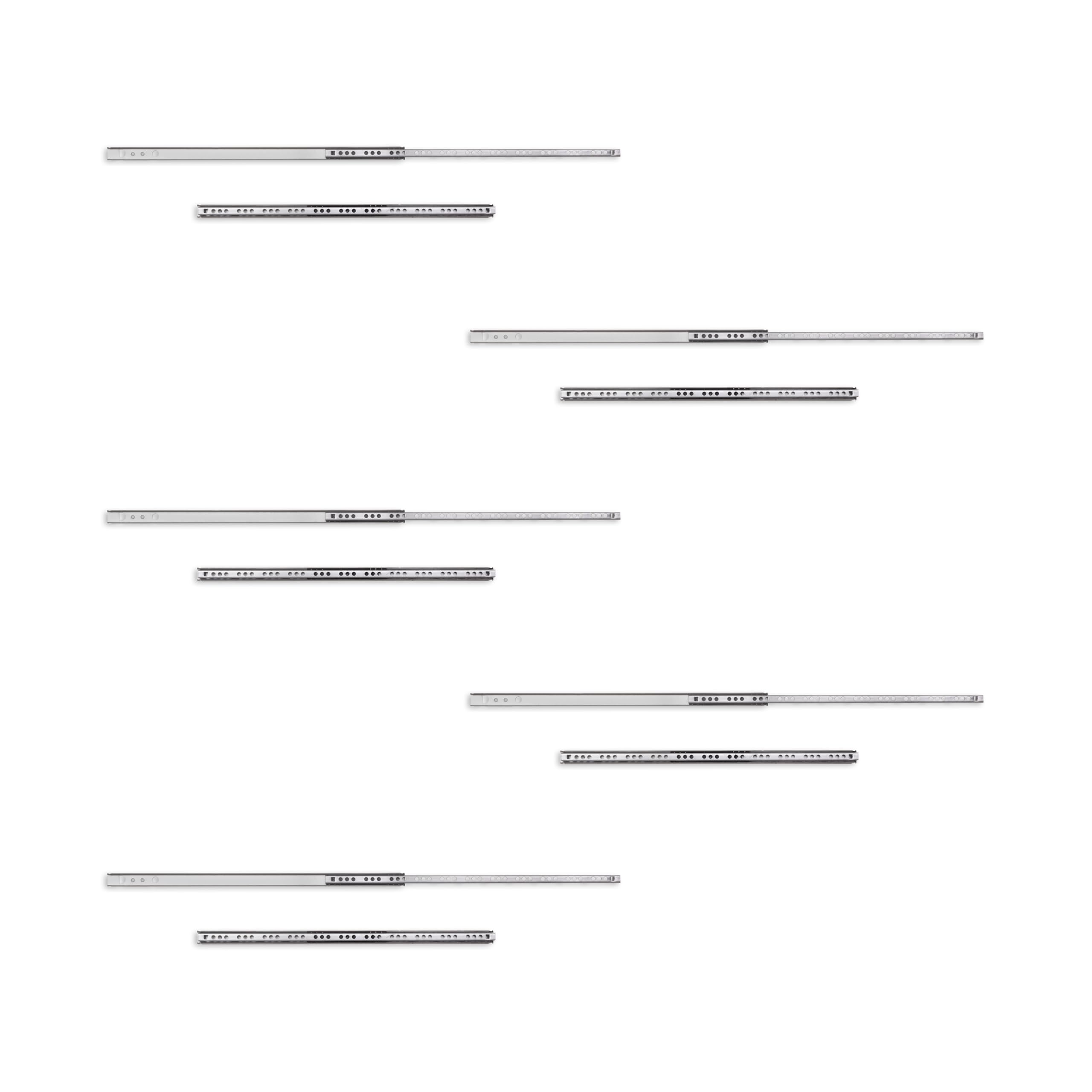 |Resigilat|Emuca 3009205 5 seturi (10 bucăți) de ghidaje pentru sertare, cu deschidere parțială și role, 17 mm x 374 mm