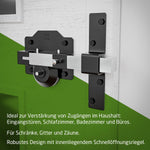 Amig – Sicherheitsriegel mit Rundzylinder – hohe Auszugsfestigkeit – inklusive 5 Schlüssel – 88 x 153 mm – Aufputzschloss – Stahl – 50-mm-Zylinder – Schwarz
