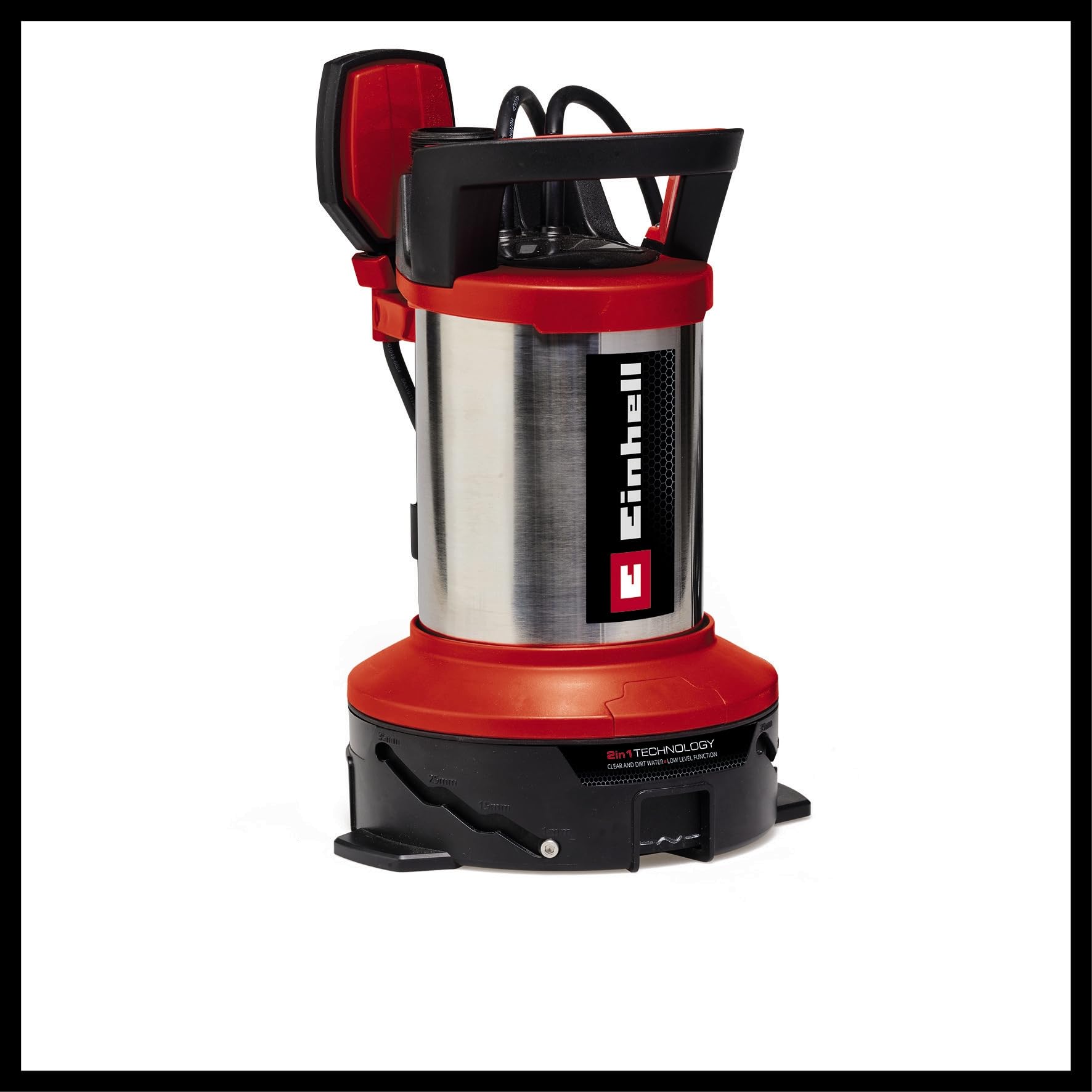 Einhell Schmutzwasserpumpe GE-DP 7535 N LL ECO 2-in-1 (750 W, bis zu Ø 35 mm Fremdpartikelgröße, max. 18.500 L/h Fördermenge, inkl. Quick-Connector & Universaladapter)