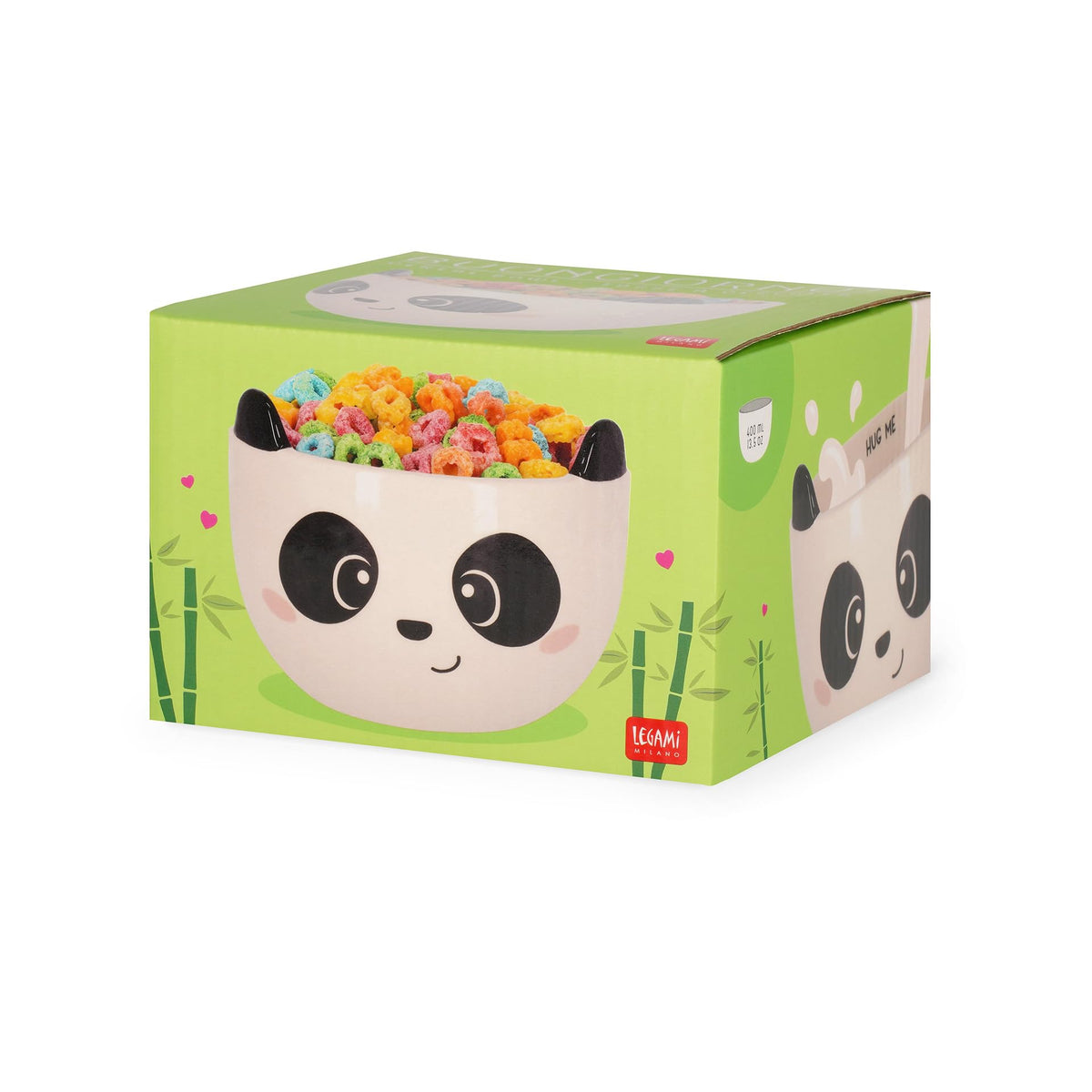 Resigilat|LEGAMI cana pentru musli din ceramica, tema Panda, 400 ml, potrivita pentru microunde si masina de spalat vase, 12 x 9 cm