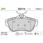 Valeo - 302114 - Placute de frana spate (set 4 bucati)