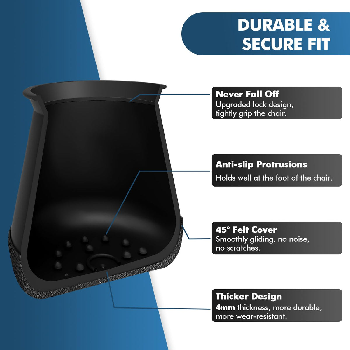 Resigilat|shinfly 24 protectii pentru picioare de scaun, capace din silicon, negre