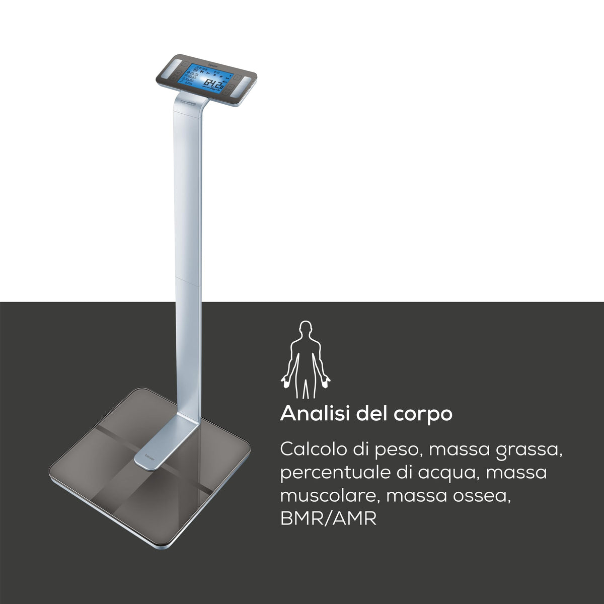 |Resigilat| Beurer BF 1000 Super Precision – Cântar profesional de diagnosticare cu măsurare încrucișată, conexiune Bluetooth și capacitate de până la 200 kg, din metal, negru