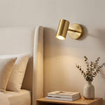 BARCELONA lampa de perete LED aurie din metal, moderna si industriala, stil vintage minimalist, orientabila, pentru baie, oglinda si tavan