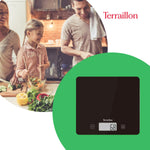 Resigilat|TERRAILLON T1040 Classic Black, cantar electronic de bucatarie, platan din sticla, 5 kg, precizie 1 g, functie TARE, negru