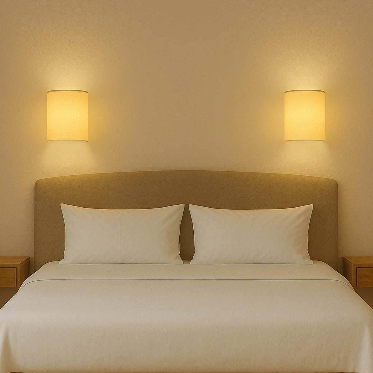 Resigilat|Aplica de perete maro cafea, iluminare sus-jos, abajur din material textil, dulie E27, 20 cm, lumina confortabila