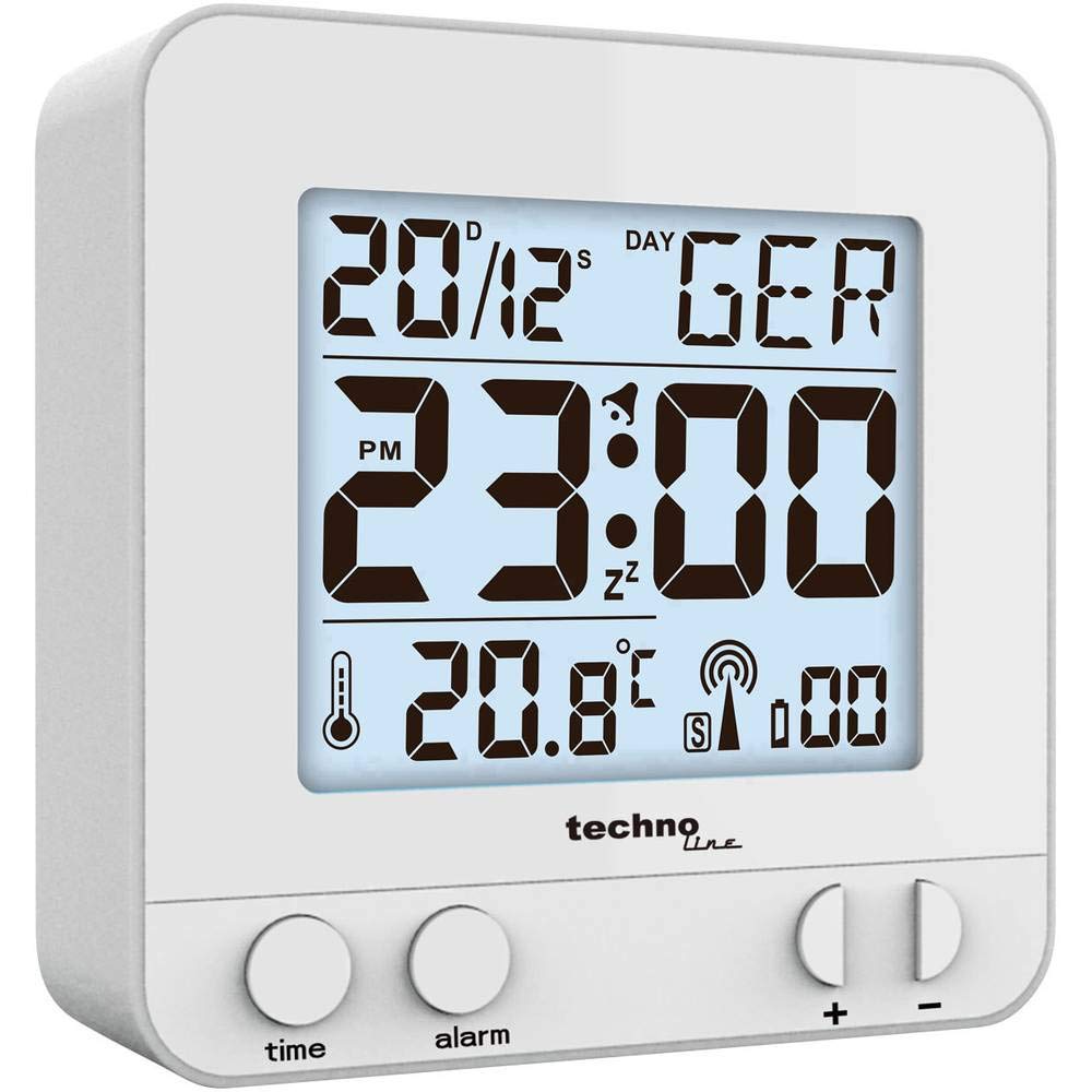Resigilat|Technoline WT 235 ceas desteptator radio DCF77, afisaj LCD mare, temperatura interioara, data, ziua saptamanii, argintiu