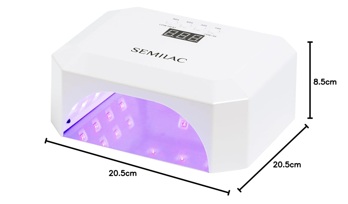 Resigilat|Semilac UV LED lampa pentru unghii 24W/48W Diamond, cu senzor, display si 4 temporizatoare