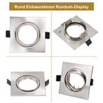 Resigilat|Wondlumi set 6 rame pentru spoturi LED incastrate GU10, 68 mm, inox periat, patrate