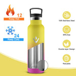 Resigilat|Sticla termos din inox 500 ml, etansa, fara BPA, pentru copii, cu pai si 2 capace, izolata, pentru fitness si drumetii