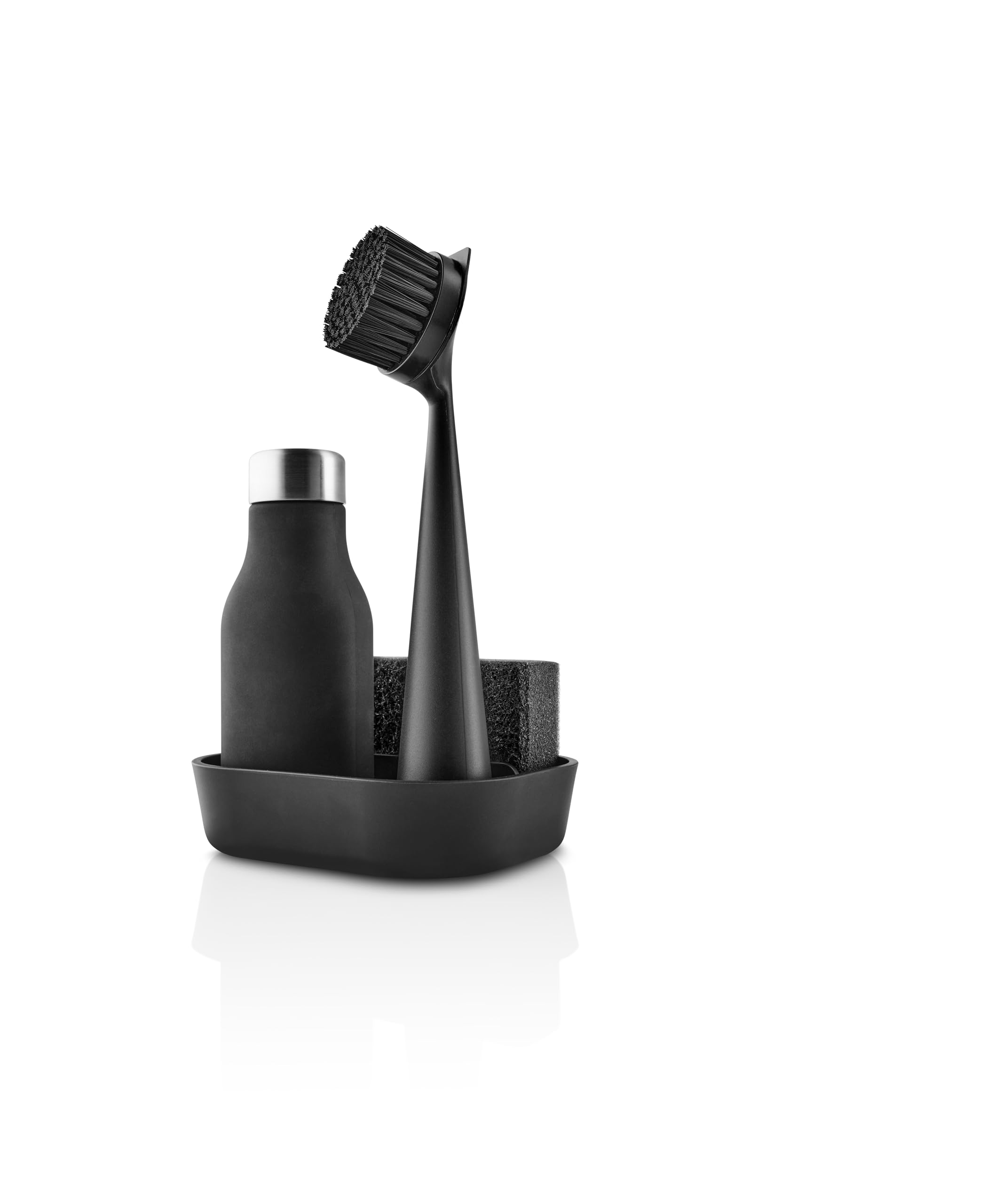 |Resigilat| Eva Solo set spălat vase, suport săpun, dozator săpun lichid, perie și burete, accesorii bucătărie, negru