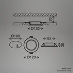 Resigilat|BRILONER set 3 spoturi LED incastrabile 230V, 6W, 660 lm fiecare, lumina alb neutru, Ø30 mm, 120 x 28 mm, albe