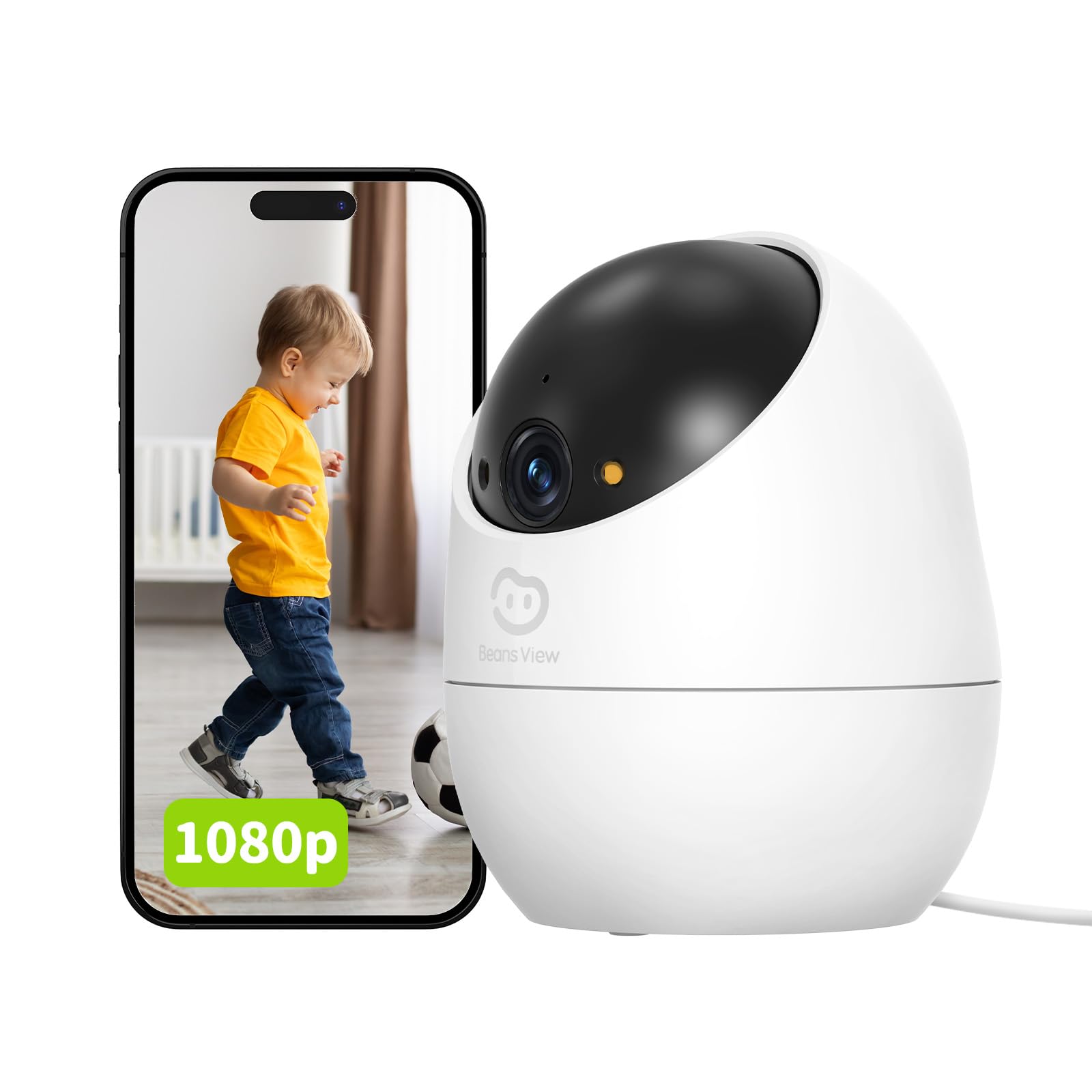 |Resigilat| Beans View D210 2MP cameră interior WiFi 2,4 GHz, vedere nocturnă color, detectare/urmărire mișcare, supraveghere animale, 1080P