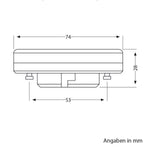 Resigilat|ledscom.de GX53 bec LED, alb 4000K, 4W, 420lm, unghi 96°, mat