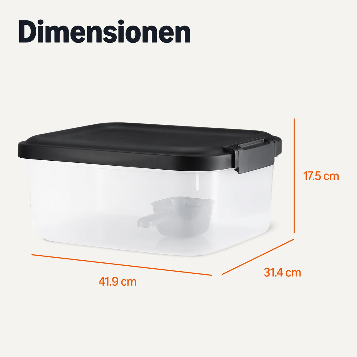 Resigilat|Recipient Amazon Basics pentru hrana animalelor, 4,5 kg, transparent si negru