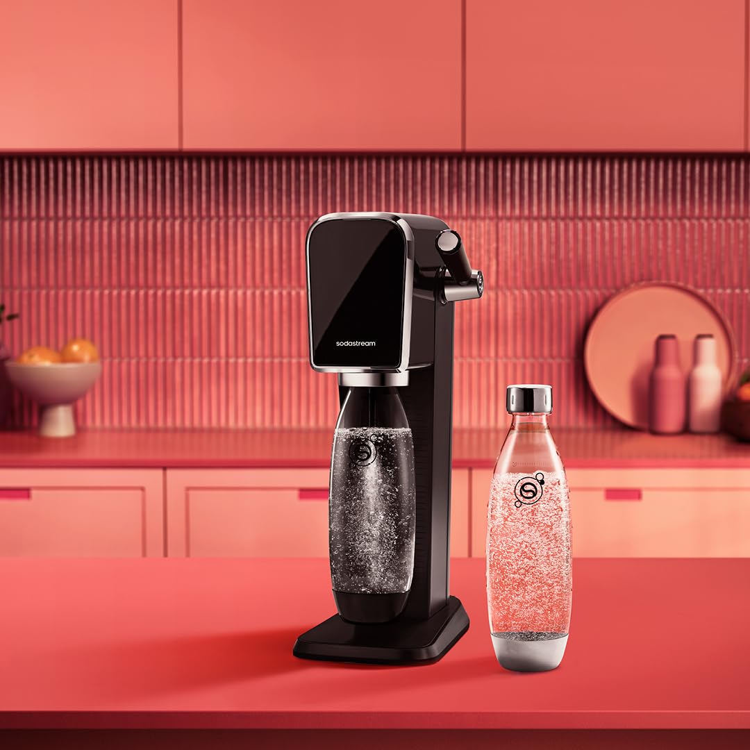 Resigilat|SodaStream Fuse, set 2 sticle din plastic de 1L pentru carbonatarea apei, negre