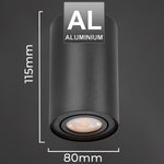 Resigilat|Maclean MCE422 B corp de iluminat pentru tavan, GU10, LED si halogen pana la 40W, aplicat, orientabil, aluminiu, negru, rotund