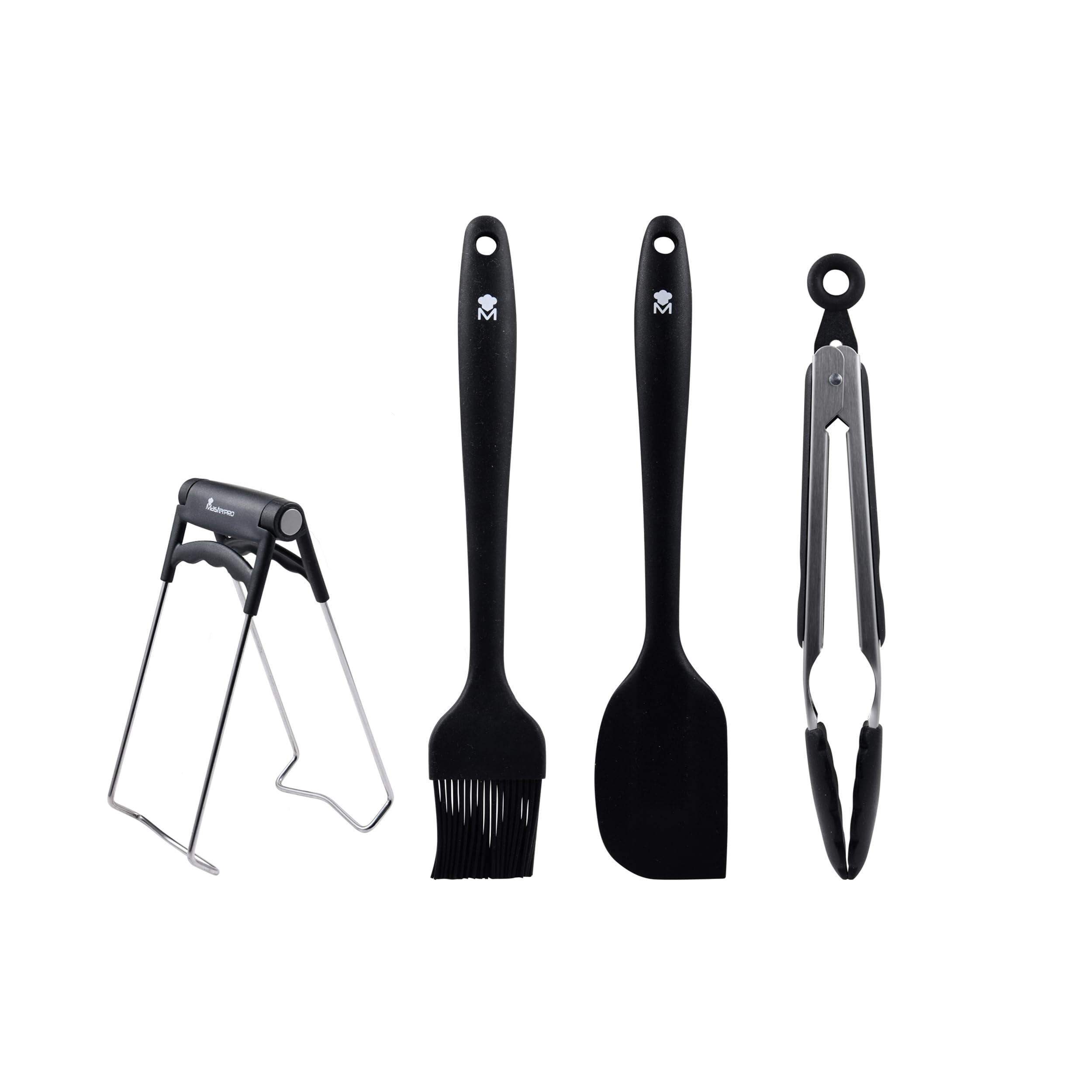 Resigilat|MasterPRO Foodies set 4 ustensile de bucatarie, silicon rezistent si inox, pensula, spatula, cleste si bol